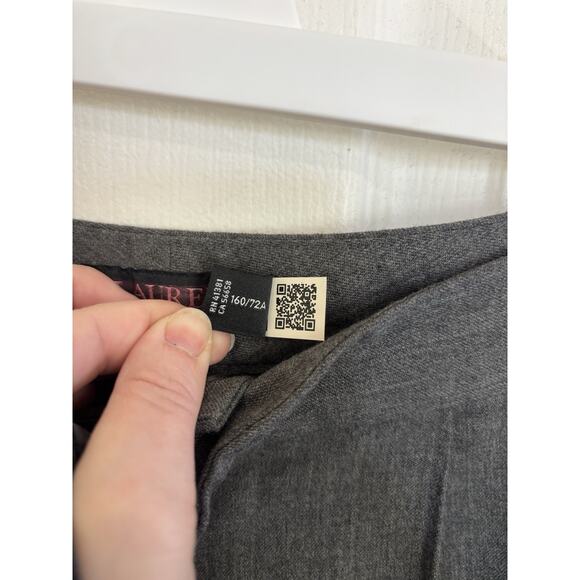 Lauren Ralph Lauren Pleated 100% Wool Twill Straight Pants Size 4 Black Label - Picture 9 of 9